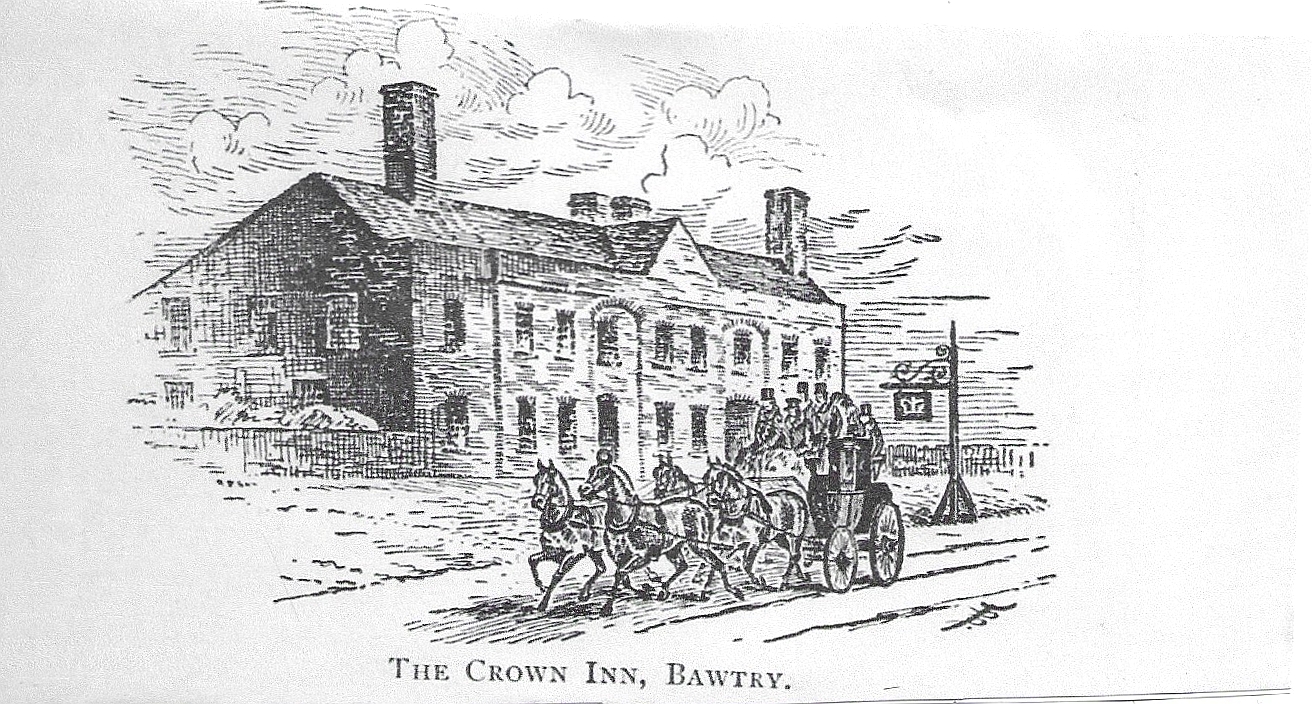 An Impression of Bawtry Village in the 1700s.